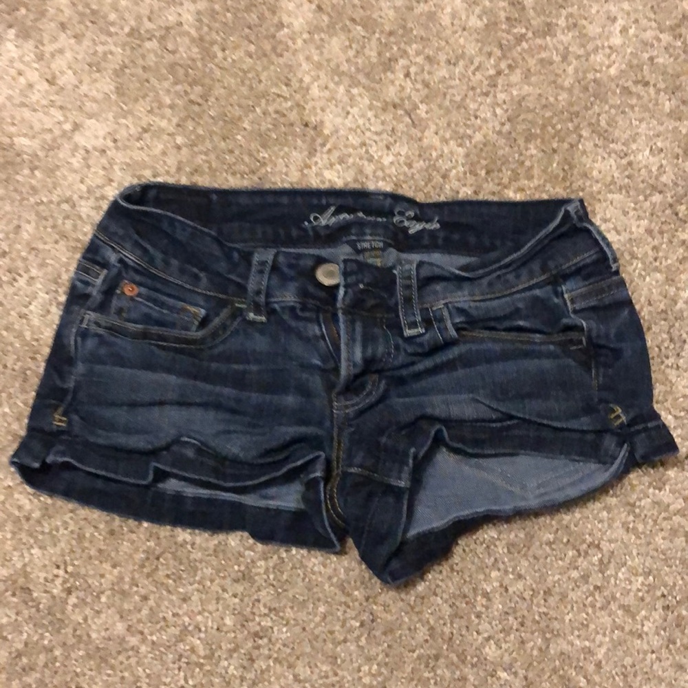 AE dark denim shorts 0